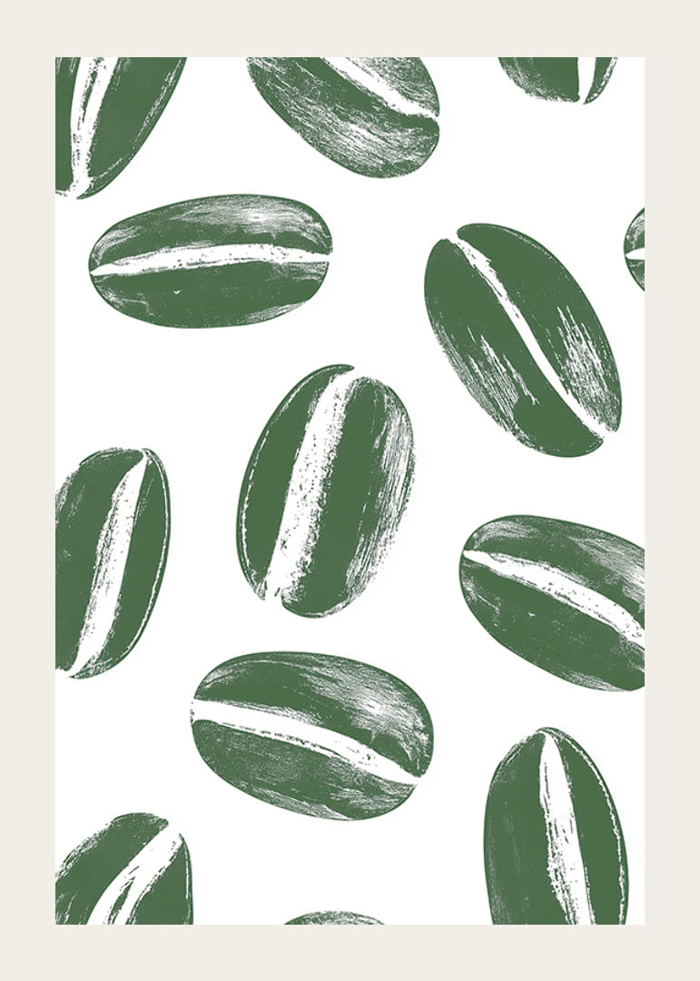 Green coffee beans in a harmonious pattern create tranquility-12