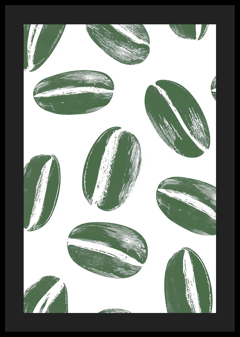 Green coffee beans in a harmonious pattern create tranquility-12