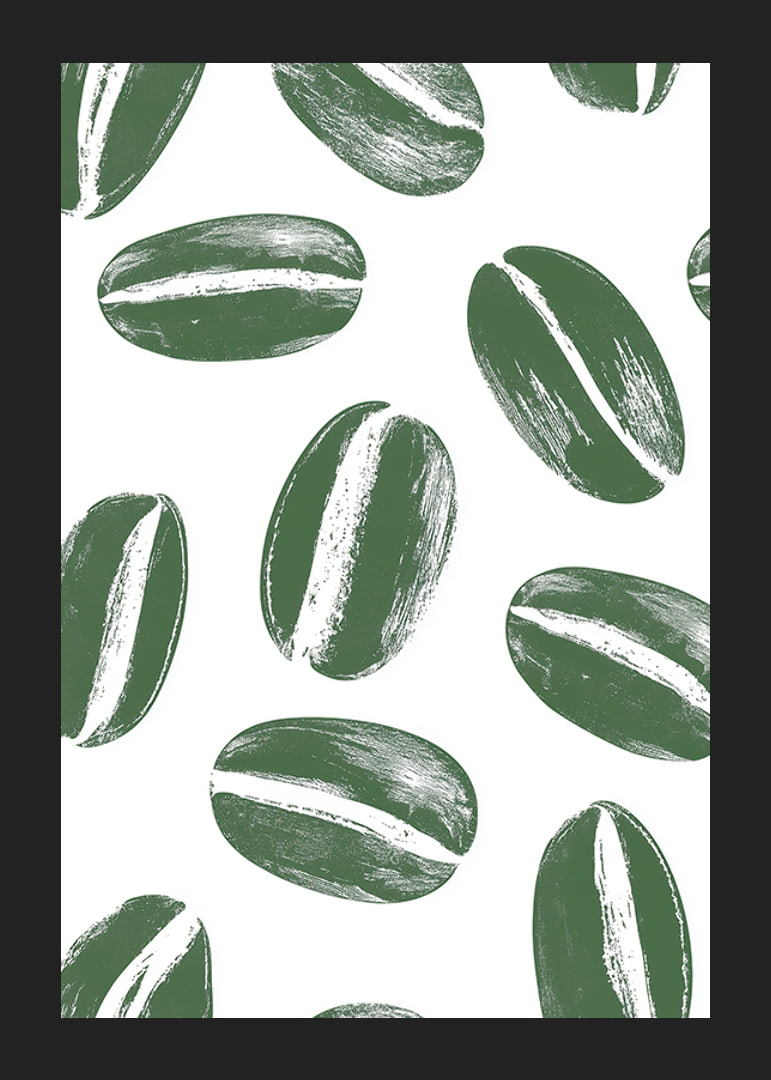 Green coffee beans in a harmonious pattern create tranquility-12