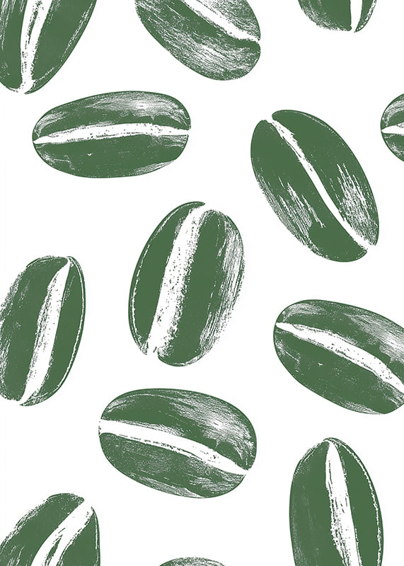 Green coffee beans in a harmonious pattern create tranquility-12