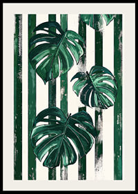 Monstera leaves in bold green and white stripes create life and style-2