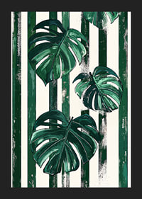 Monstera leaves in bold green and white stripes create life and style-5