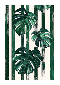 Monstera leaves in bold green and white stripes create life and style-1