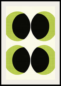 Grafiska cirklar i grönt och svart skapar en hypnotisk känsla-2