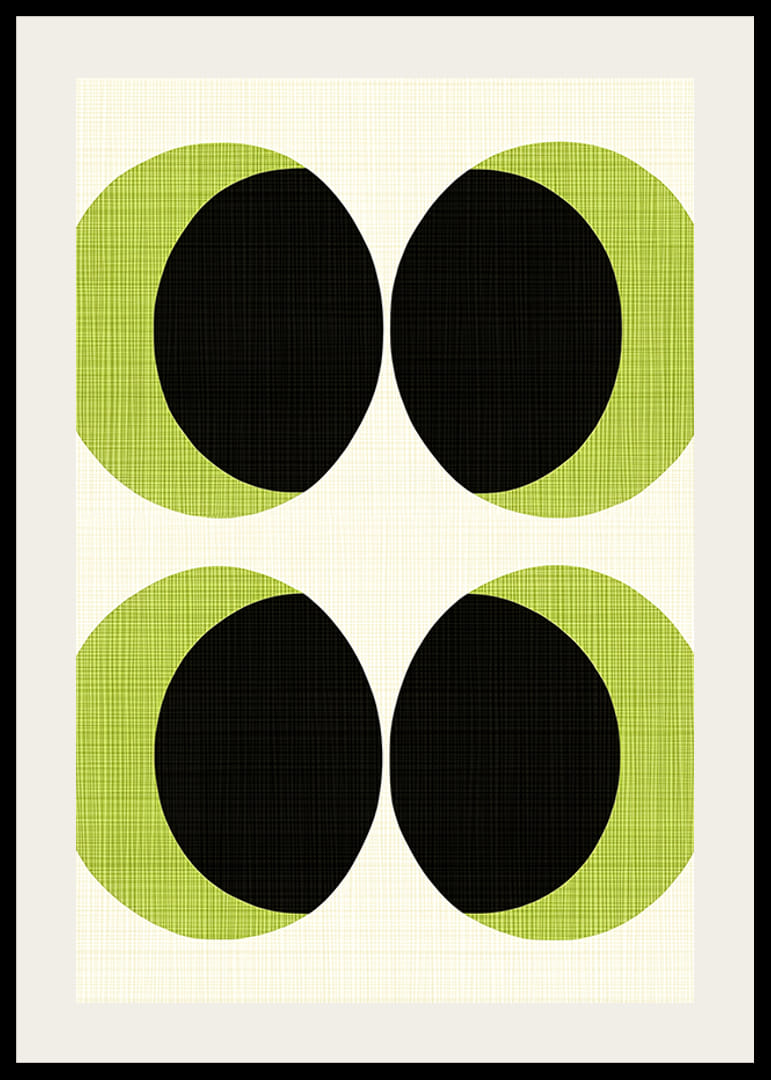 Grafiska cirklar i grönt och svart skapar en hypnotisk känsla-12