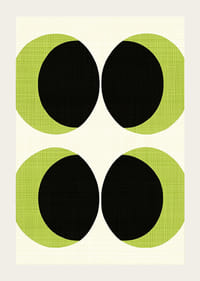 Grafiska cirklar i grönt och svart skapar en hypnotisk känsla-3