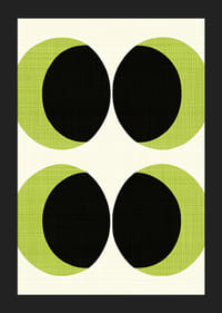 Grafiska cirklar i grönt och svart skapar en hypnotisk känsla-5