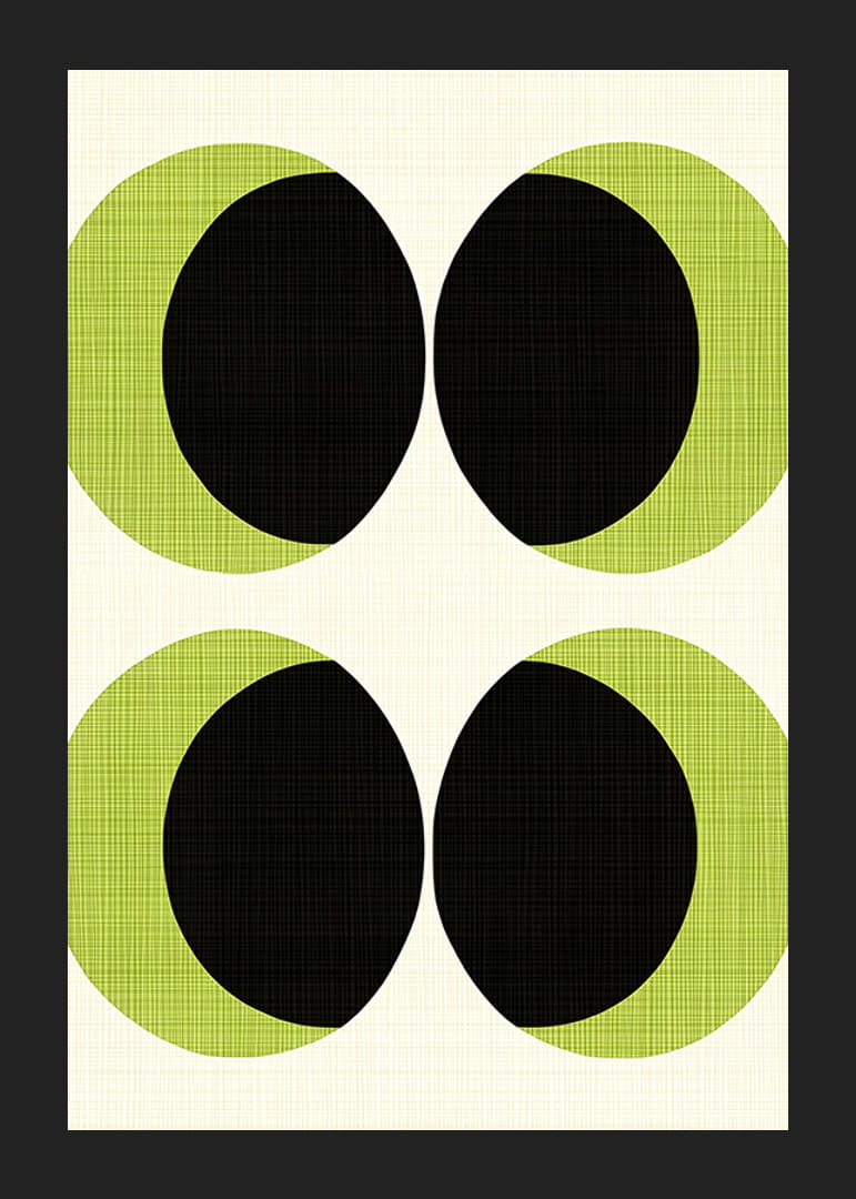 Grafiska cirklar i grönt och svart skapar en hypnotisk känsla-12