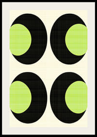 Svarta och gröna geometriska former i ett harmoniskt mönster-2