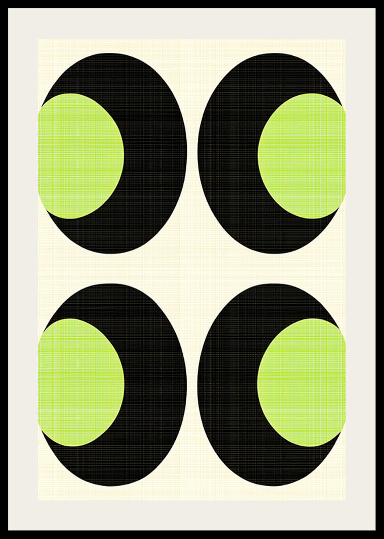 Svarta och gröna geometriska former i ett harmoniskt mönster-12