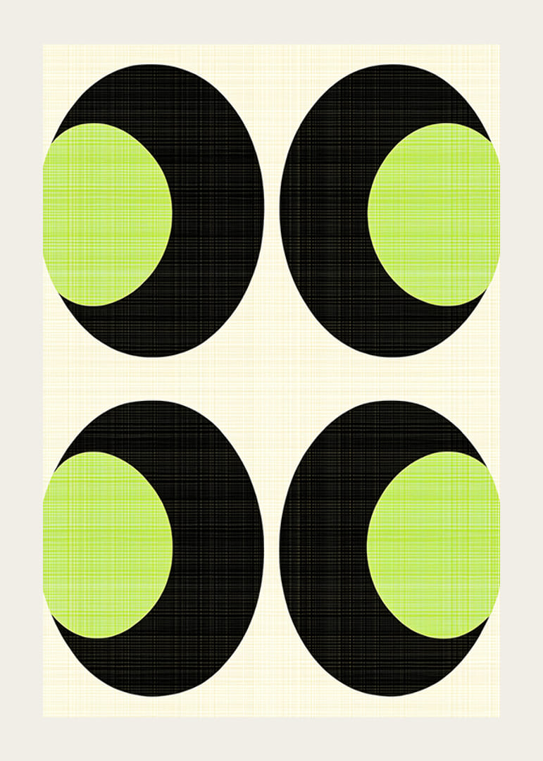 Svarta och gröna geometriska former i ett harmoniskt mönster-12