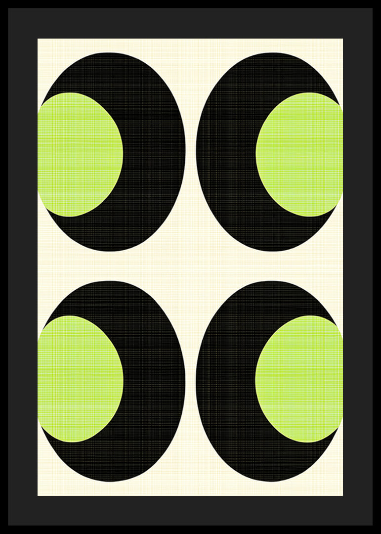 Svarta och gröna geometriska former i ett harmoniskt mönster-12