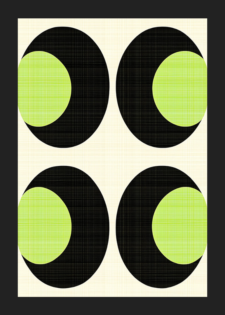 Svarta och gröna geometriska former i ett harmoniskt mönster-12