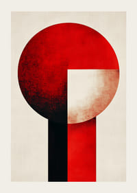 Kraftvolle rote und schwarze Formen in harmonischer Balance-3