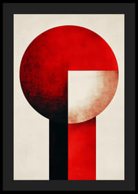 Kraftvolle rote und schwarze Formen in harmonischer Balance-4