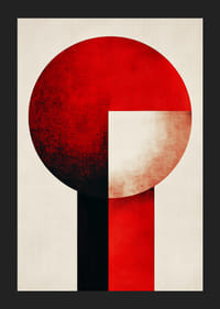 Kraftvolle rote und schwarze Formen in harmonischer Balance-5