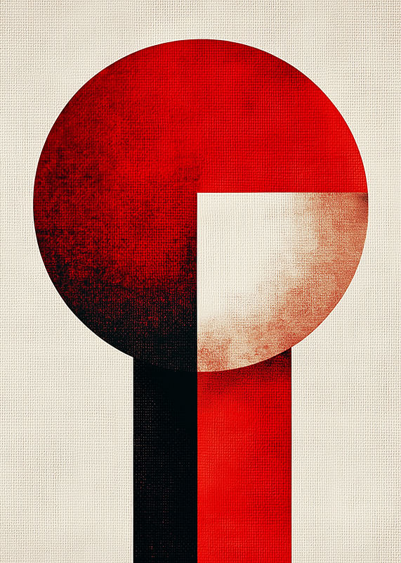 Formes puissantes rouges et noires en équilibre harmonieux-12