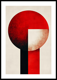 Powerful red and black shapes in harmonious balance-0
