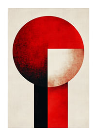 Formes puissantes rouges et noires en équilibre harmonieux-1