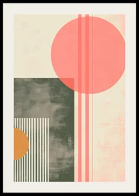 Subtle geometric shapes with a retro color scheme create tranquility-2