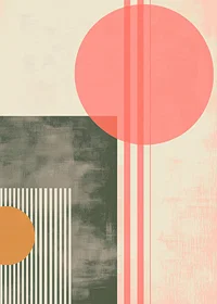 Subtle geometric shapes with a retro color scheme create tranquility-7