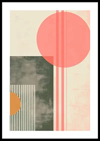 Subtle geometric shapes with a retro color scheme create tranquility-0