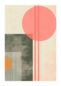 Subtle geometric shapes with a retro color scheme create tranquility-1