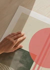 Subtle geometric shapes with a retro color scheme create tranquility-9