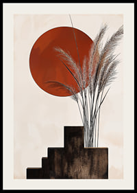 Rustic sunset with soft straws against strict shapes-2