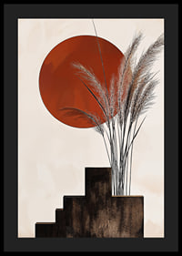 Rustic sunset with soft straws against strict shapes-4
