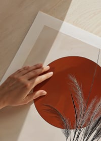 Rustic sunset with soft straws against strict shapes-9