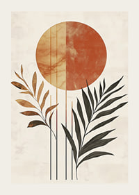 Elegant färgspel av sol och blad i harmonisk balans-3