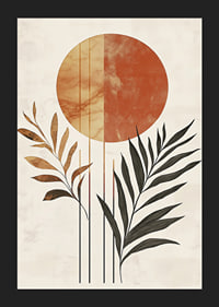 Elegant färgspel av sol och blad i harmonisk balans-5