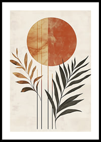 Elegant färgspel av sol och blad i harmonisk balans-0