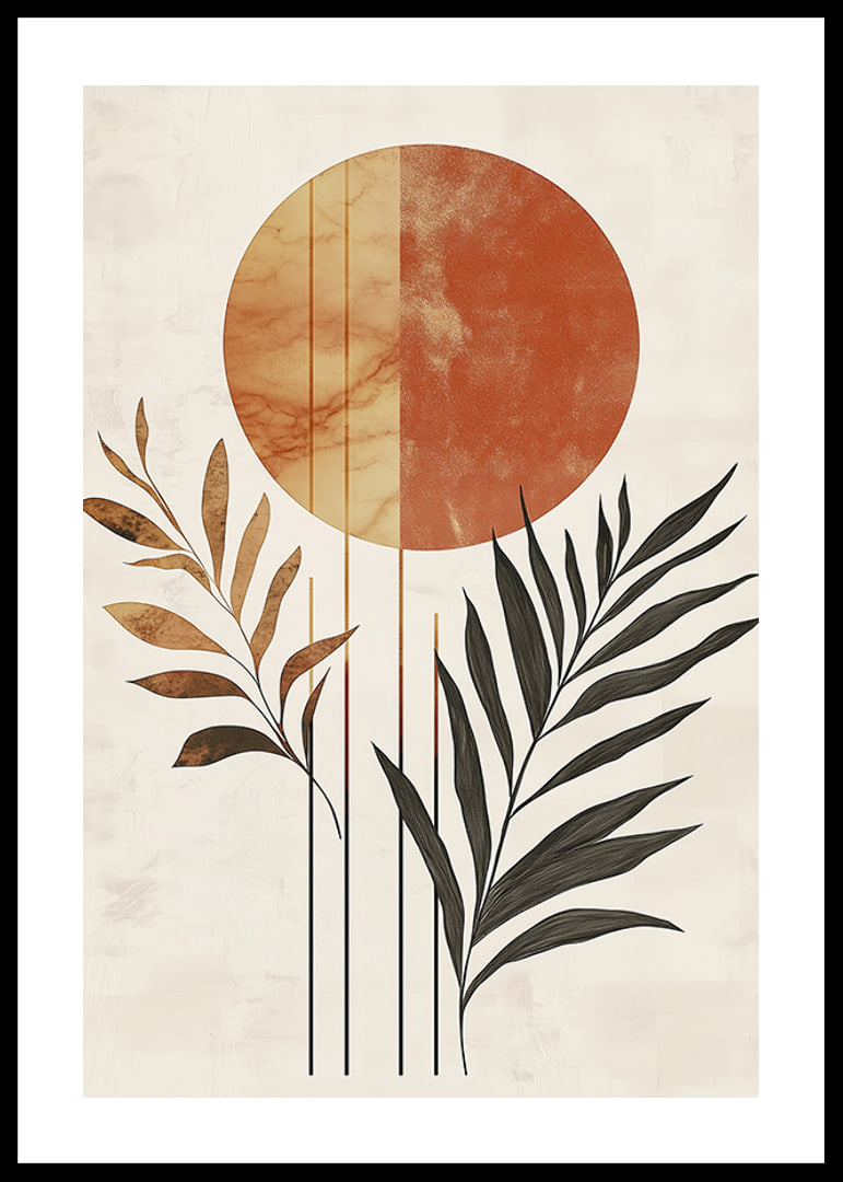 Elegant färgspel av sol och blad i harmonisk balans-12