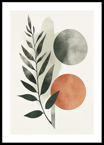 Poster Leaf And Circle Serenity