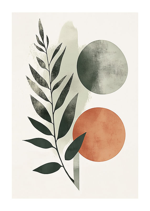 Poster Leaf And Circle Serenity