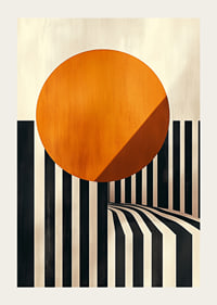 Contrasting lines merge with a radiant sun circle-3