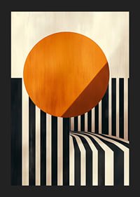 Contrasting lines merge with a radiant sun circle-5