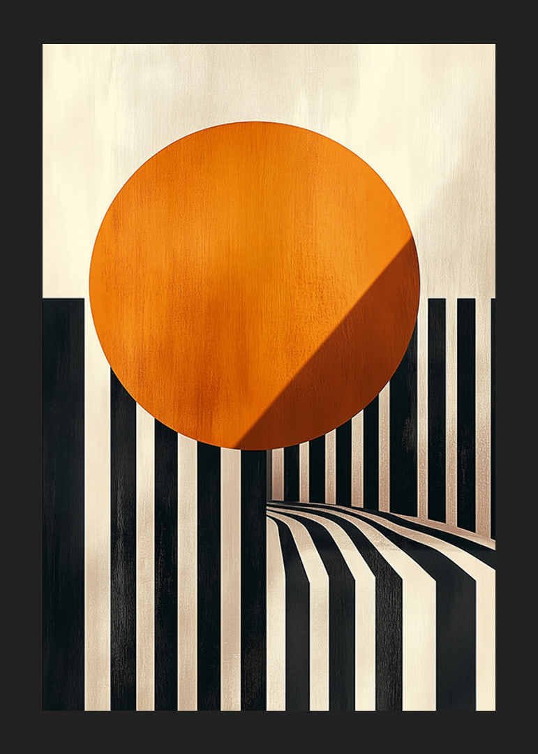 Contrasting lines merge with a radiant sun circle-12