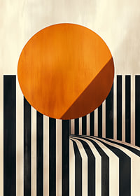 Contrasting lines merge with a radiant sun circle-7