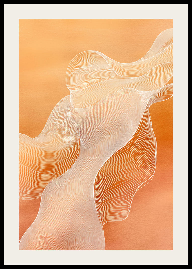 Zachte lijnen in oranje creëren een harmonieus en dromerig gevoel-12