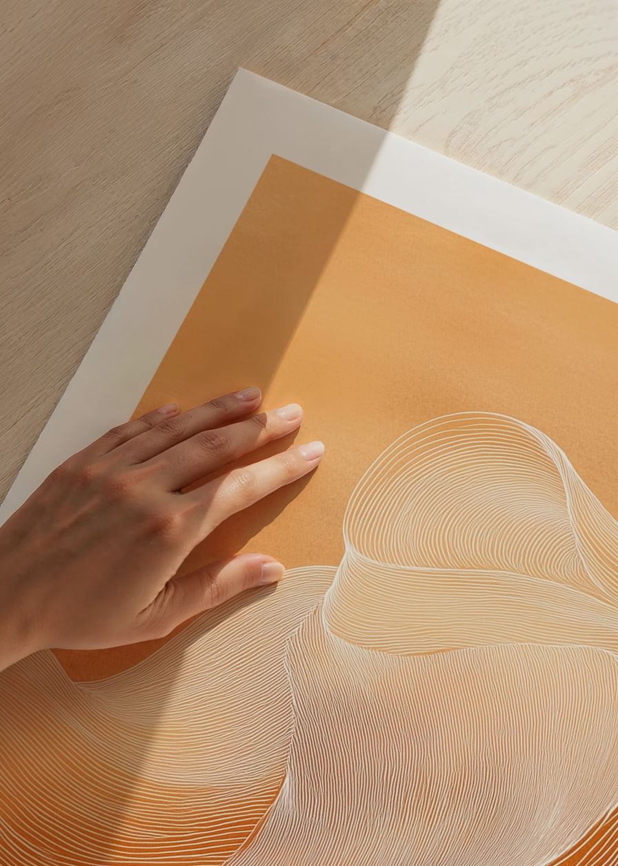 Soft lines in orange create a harmonious and dreamlike feeling-12