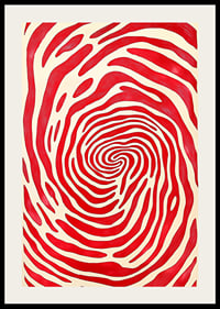 Djärva röda linjer skapar ett hypnotiskt spiralformigt mönster-2