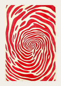 Bold red lines create a hypnotic spiral pattern-3