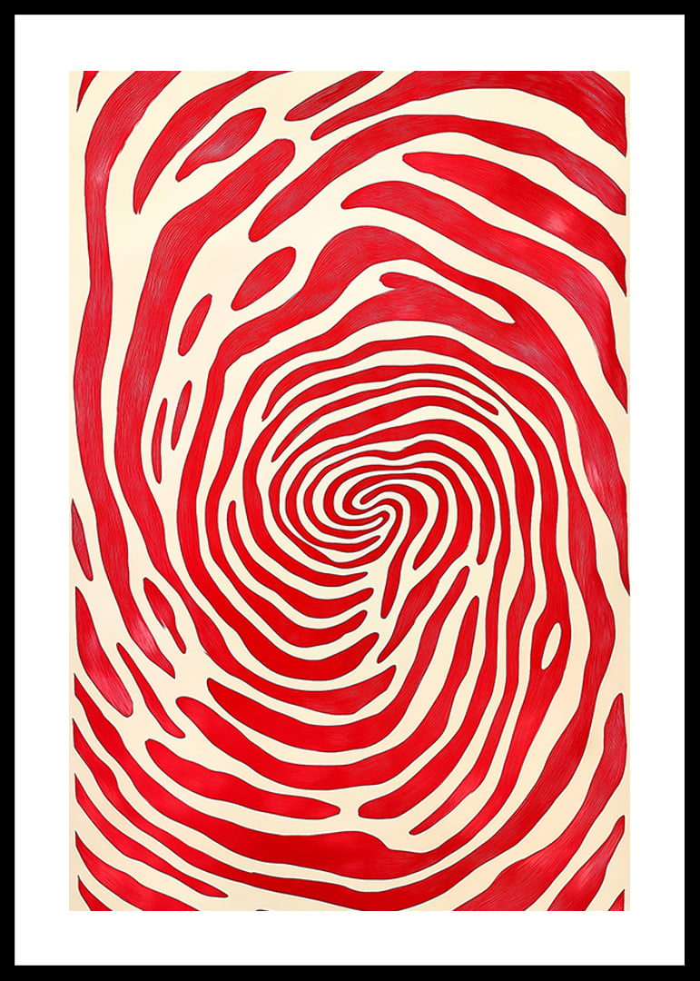 Djärva röda linjer skapar ett hypnotiskt spiralformigt mönster-12