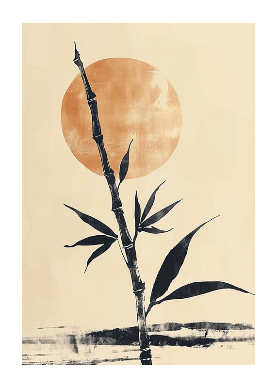 Poster Zen Bamboo Sunrise