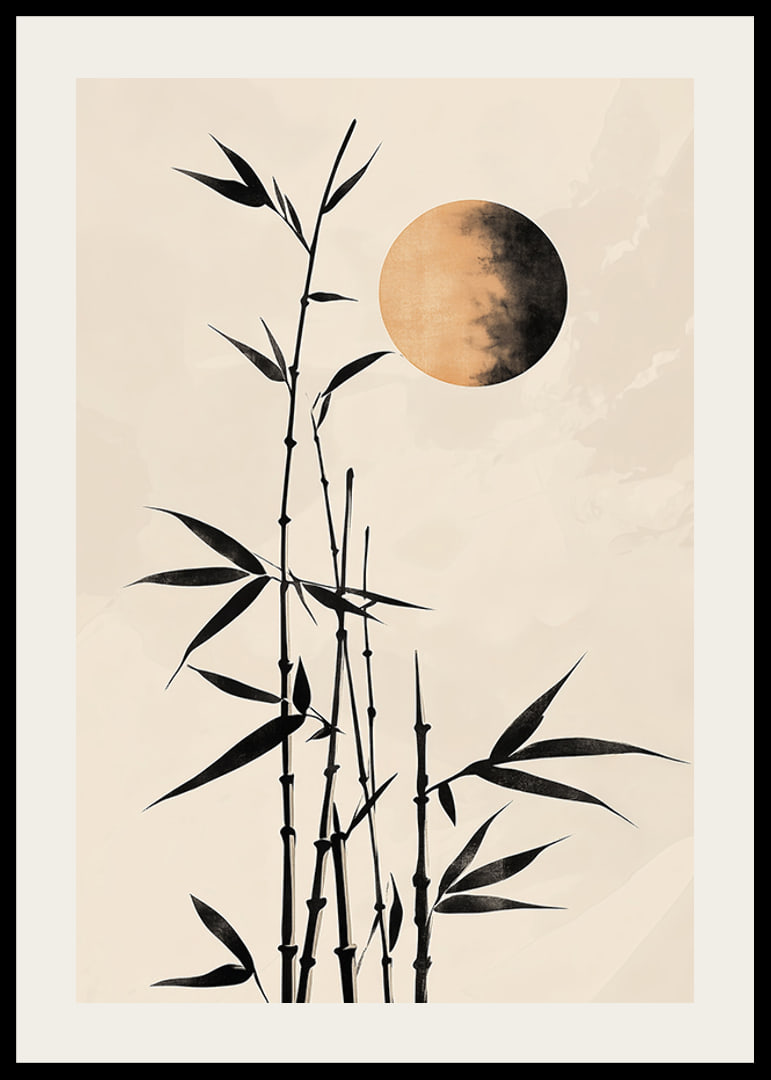 Bamboo under a mysterious moon creates a harmonious atmosphere-12