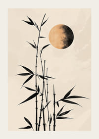 Bambu under en mystisk måne skapar en harmonisk atmosfär-3