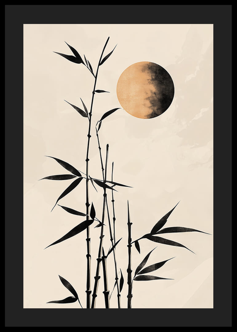 Bambu under en mystisk måne skapar en harmonisk atmosfär-12